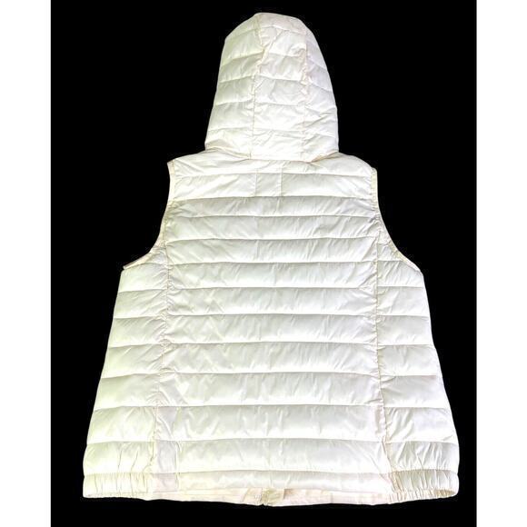 Copper Key Cream Vest Puff Quilted Hooded Jacket Women Size Large Zip Front - Picture 3 of 11